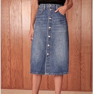 NWT Aritzia Denim Forum high rise long skirt Sz 26